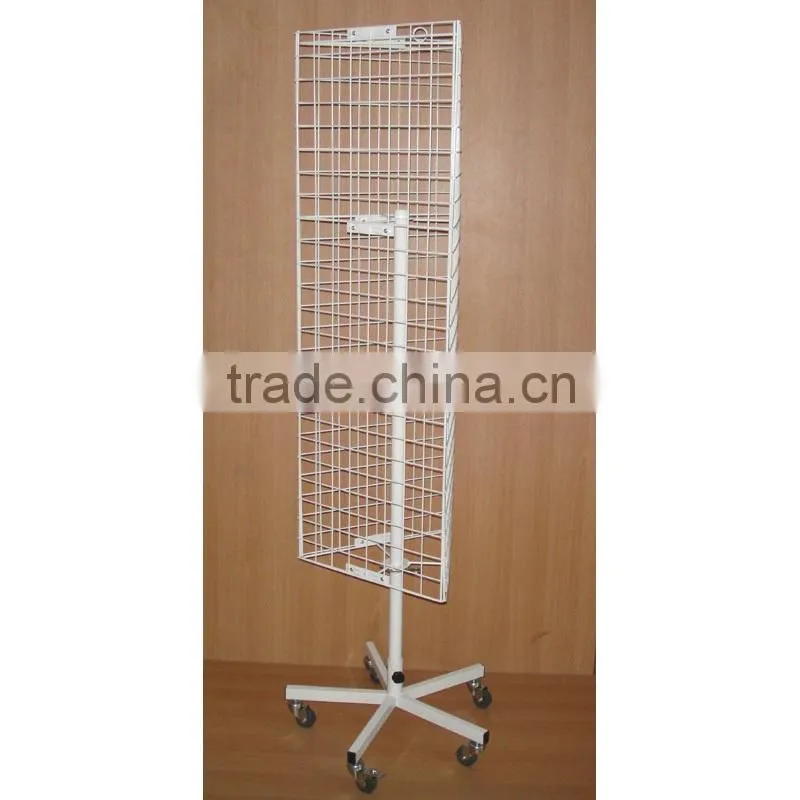 3 sides floor spinning grid wire rack display for promotion purpose