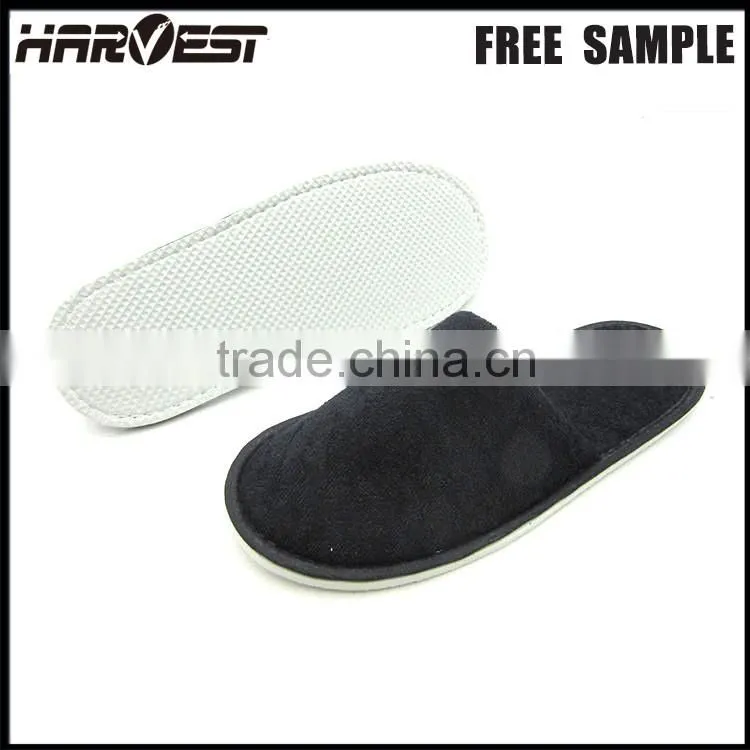 Cheapest black house slipper for guest , winter indoor home slipper