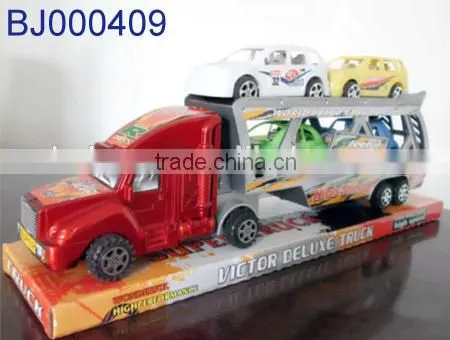 Cheap toy for kids plastic large tow trucks with 6 small construction trucks