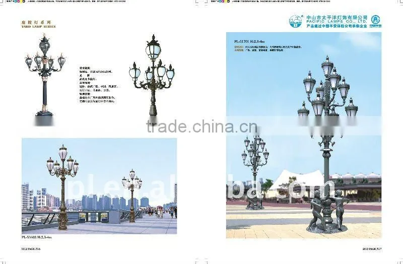 Different Cast aluminum garden light with PMMA lampshade