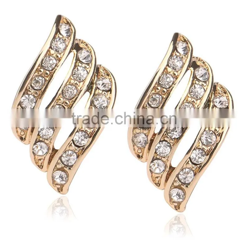 gold wings stud korean earrings
