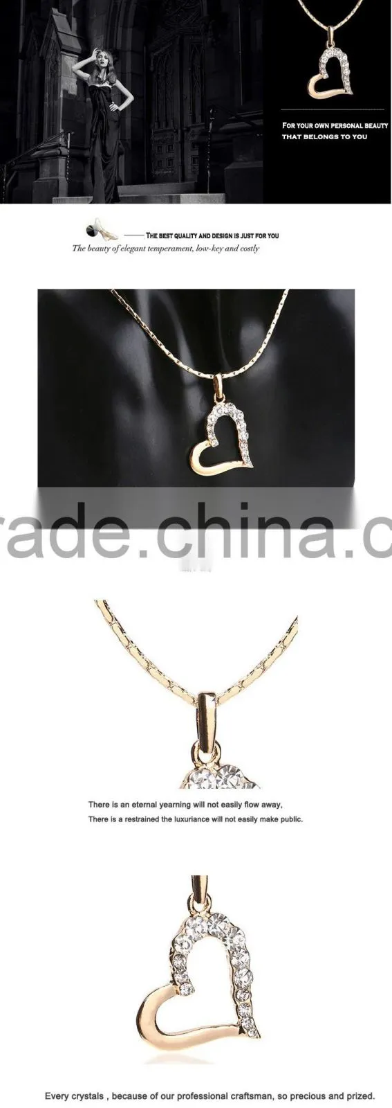 18k fashion gold heart jewellery designs statement necklace 2015