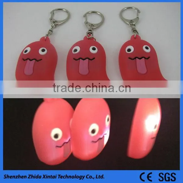 promotional giveaways funny silicone led glow in the dark keychain