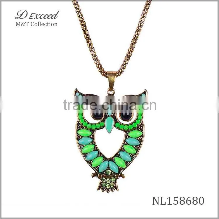 Factory wholesale owl pendant necklace,cute owl pendant necklace NL158680-1
