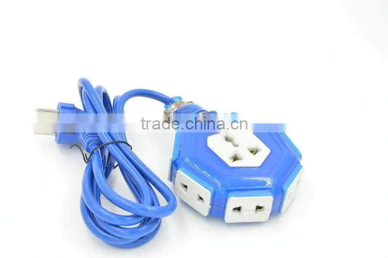 3 pin and 2 pin with 7ways waterproof power cord electrical switch power strip