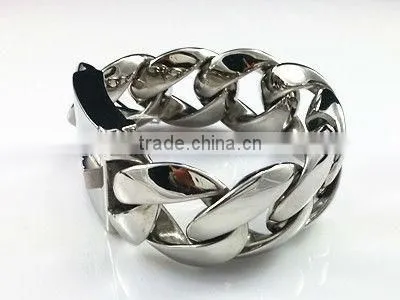 B188 fashion high super big size 316l stainless steel bracelets