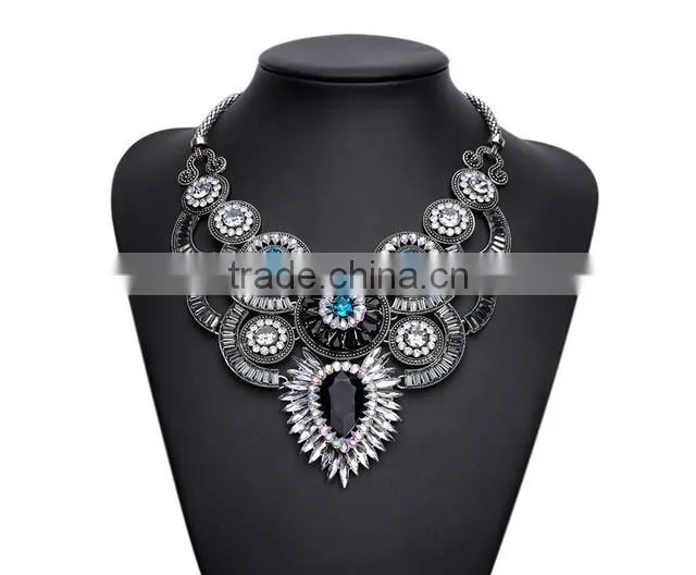 New Design Lady Bib Statement Multi Colours Crystal Luxury necklace Collar