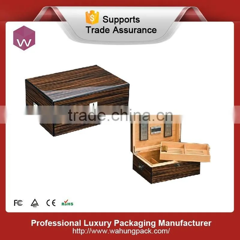 Vintage Cigar & Humidor Gift Set Box With Brown Glossy Finishing Wholesale
