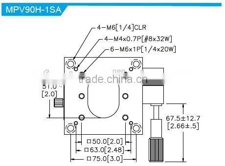MPV90H-1CA load capacity 25kg/high load capacity 1"Travel Range Linear Stages (Center Hole) for Lab