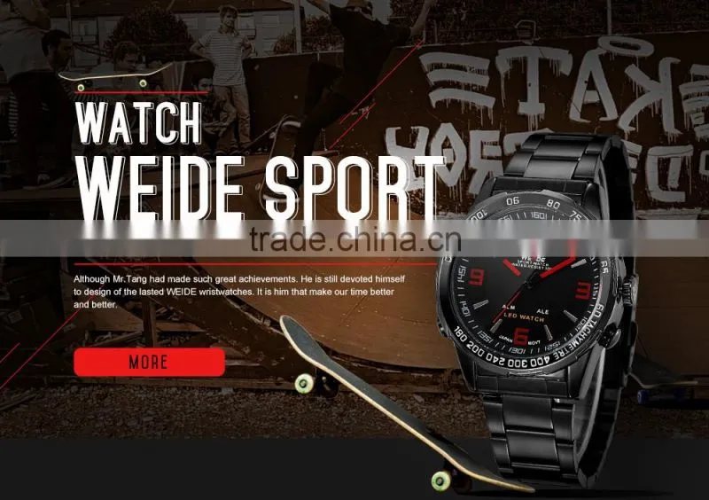 WEIDE Alibaba Express Wholesale Japan Quartz Clock Movement Stainless Steel Back Watch