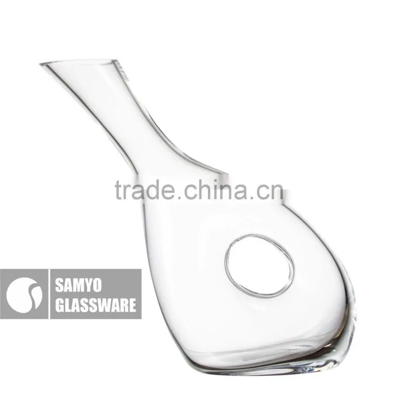 Samyo unique bevel top O shaped crystal glass pitcher
