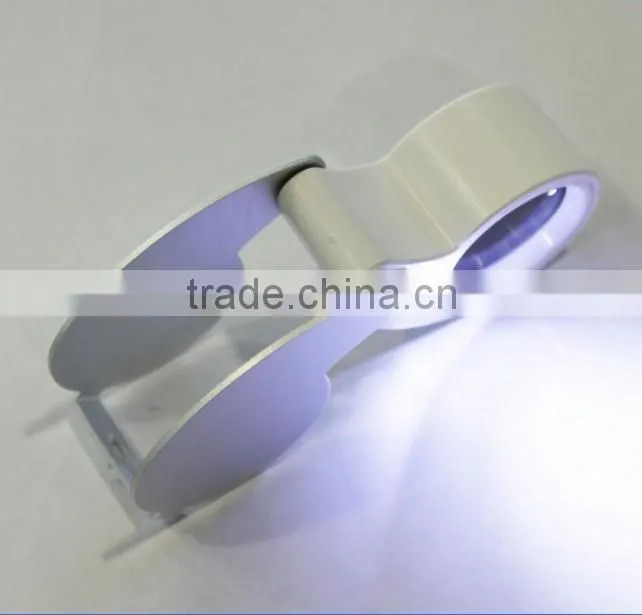 Folding LED Illuminated Diamond Lens Loupe Magnifier