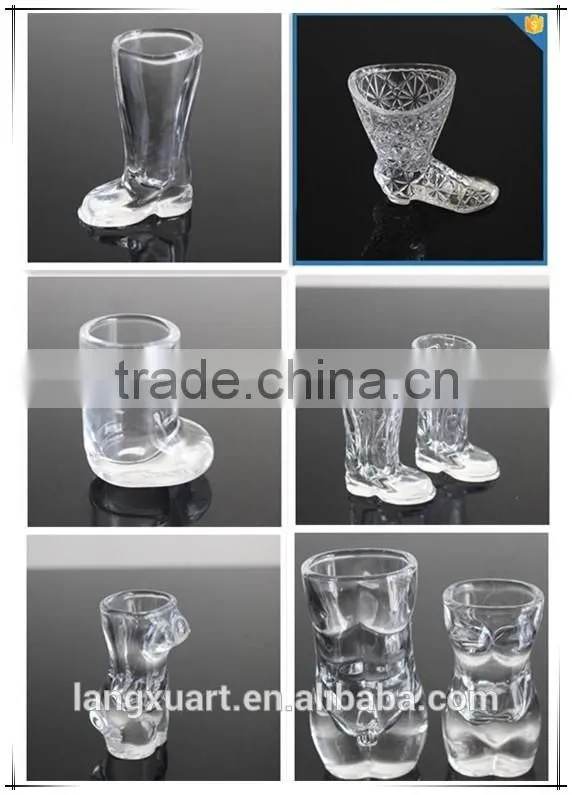 LX-S004 factory cheap price high quality glass beer boot cups