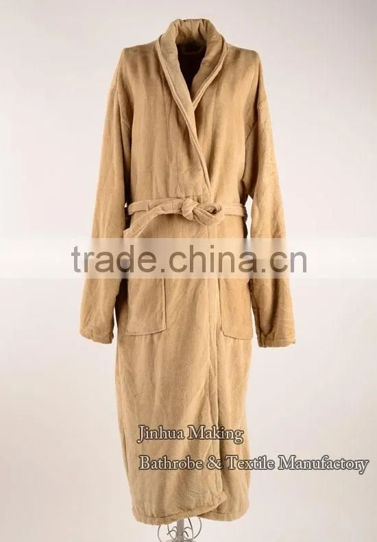 high grade hotel Plain dyed thickening cotton cut velvet unisex bathrobe
