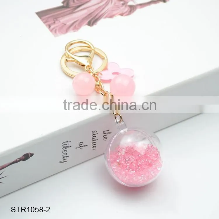 Promotional Crystal Bead Ball Keychain