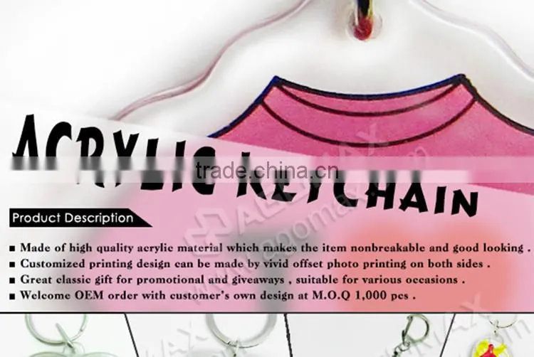 High quality multi-purpose clear plastic acrylic keychains