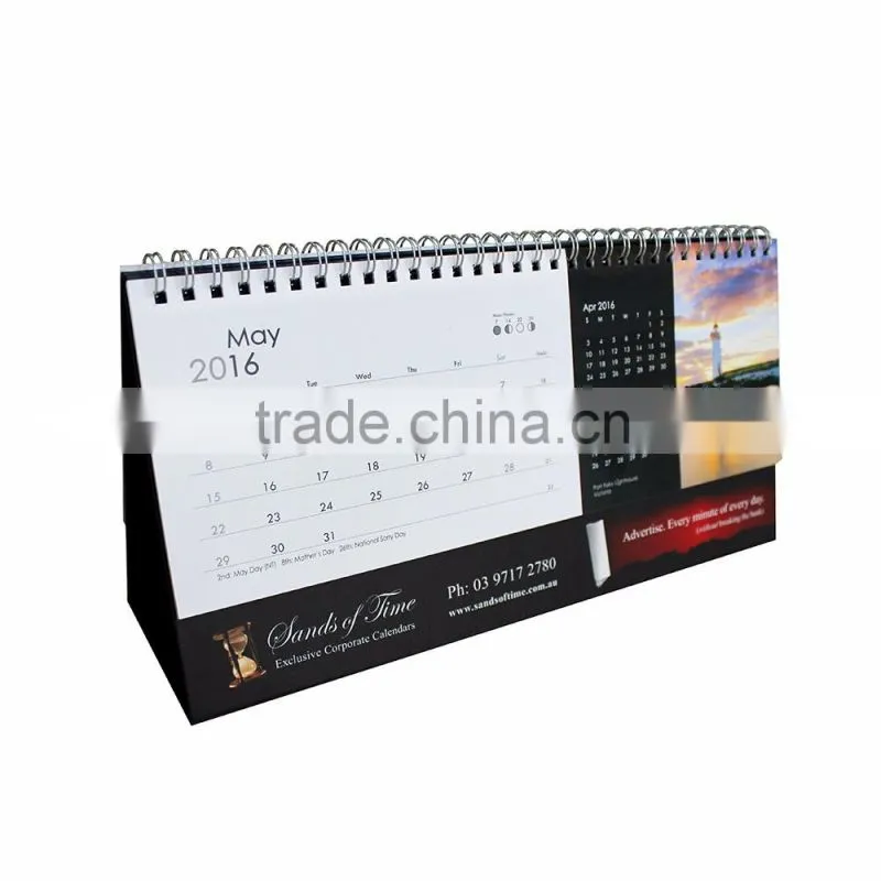 Unique style coated paper desk calendar design