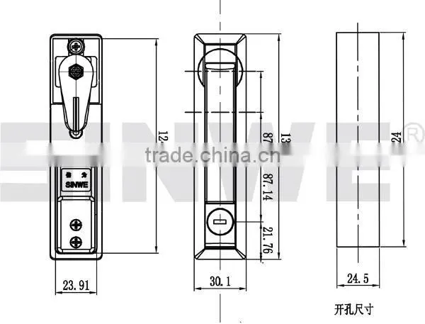 the black or bright zinc die-casting handle push lock for cabinet