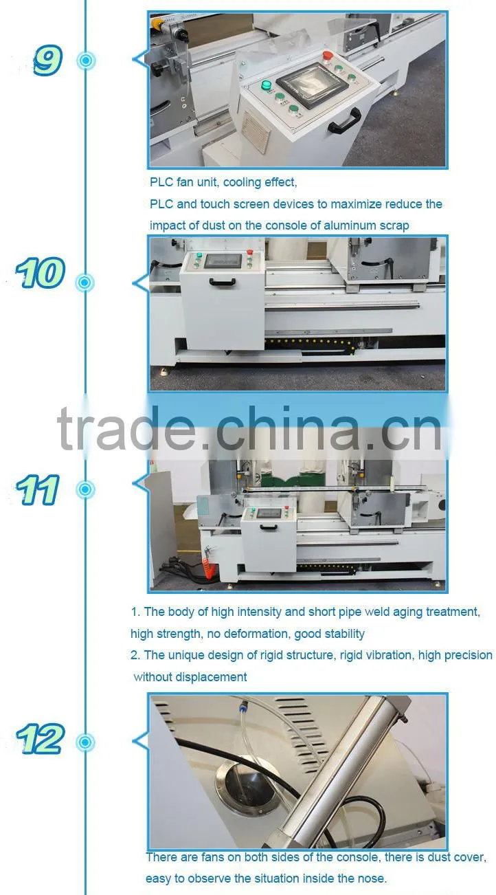 double head miter saw for cutting aluminum profile