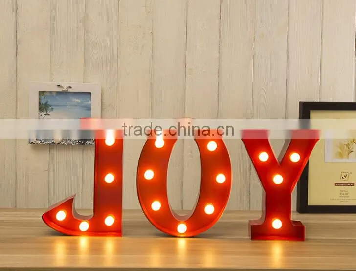Decorative plastic and wood letters led sign
