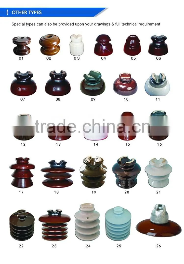 ANSI 56 Serials Strain Porcelain Insulators For Lines/high voltage old electrical cross arm type ceramic 11kv pin insulator