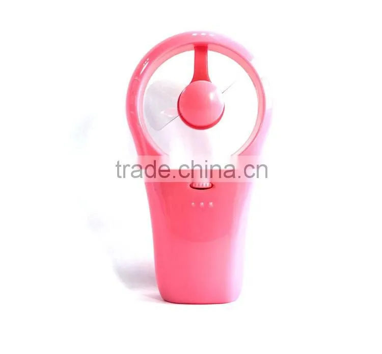 Give Away Gift USB Windmill Mini Fan Hand-held Mini Super Mute USB/Battery Operated Cooling Fan Pink