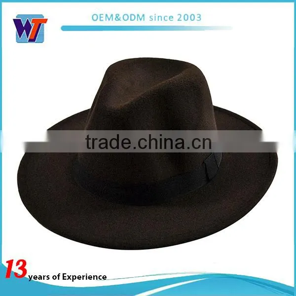 Coluorful blank wool material felt hat and fedora hat