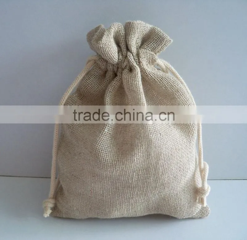 2016 New arrival Jute promotional good quality drawstring bag vanity bag for Lady