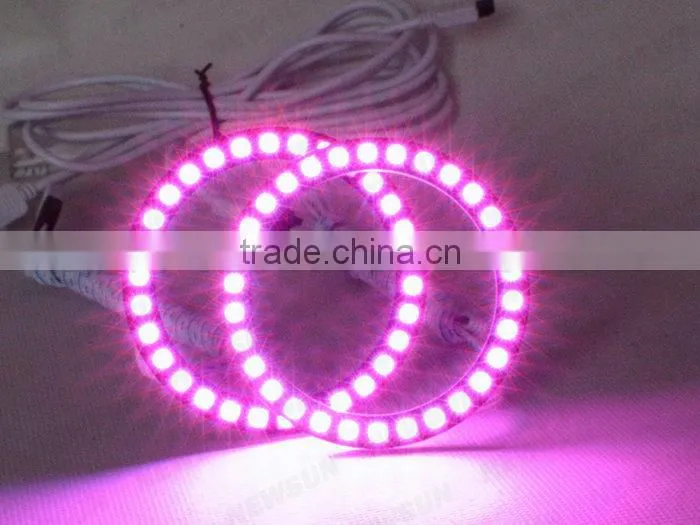 Factory cheap car lamps 12V DC high light color change 100mm RGB angel eyes with IR in auto lighting system