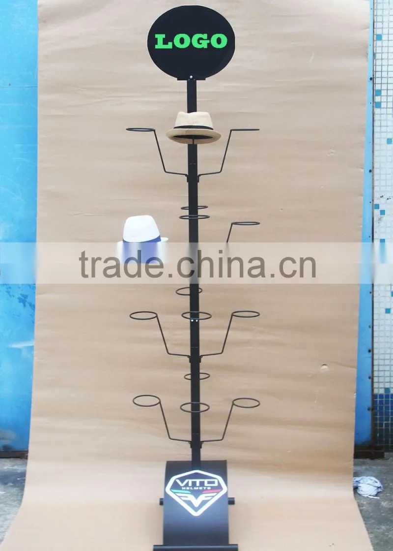 Floor Retail Wire motorcycle helmet hat display rack, safety helmet display rack