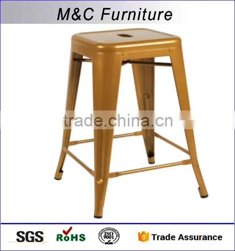 High quality luxury stainless steel metal high chair for wholesale