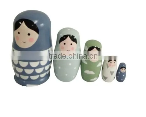 Cuete girl design wholesale wooden russian nesting doll
