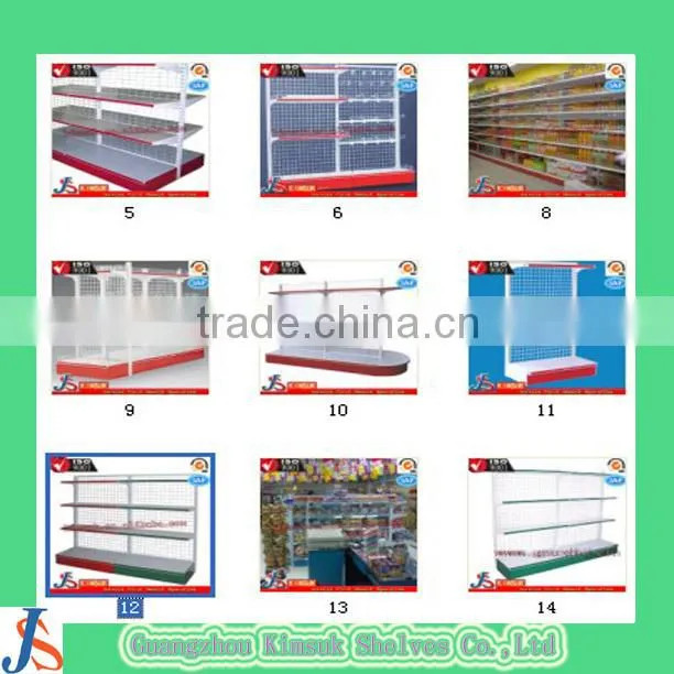 OEM ODM single side net back supermarket display shelf and rack