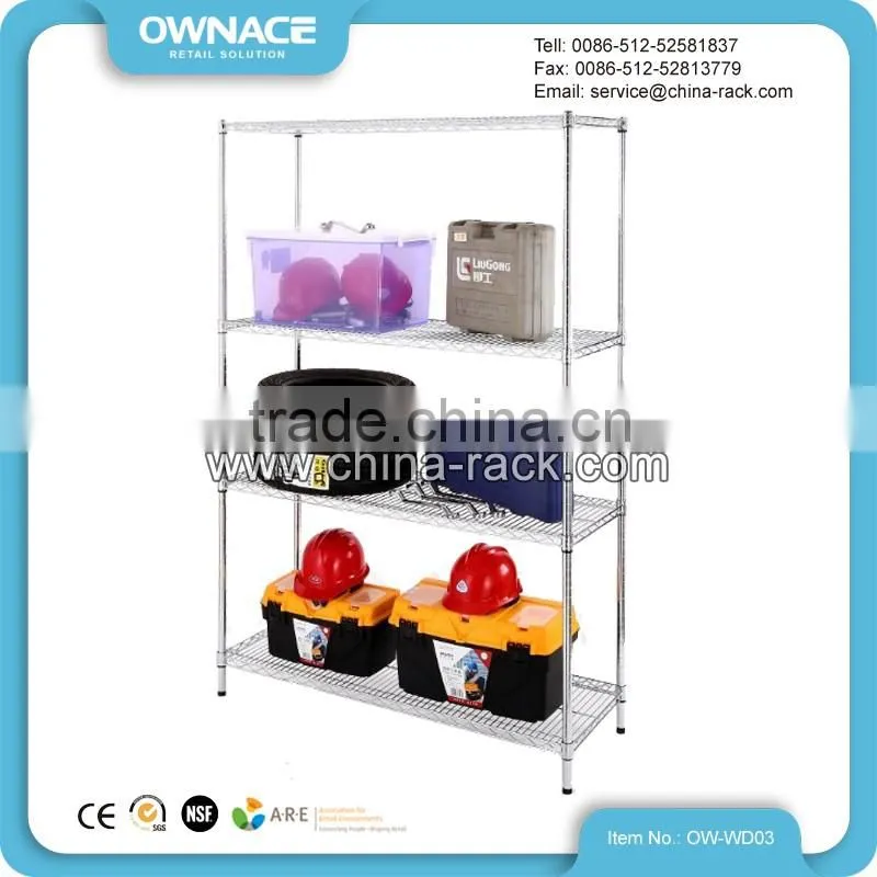 NSF Adjustable Boltless Chrome Plated Wire Shelving System