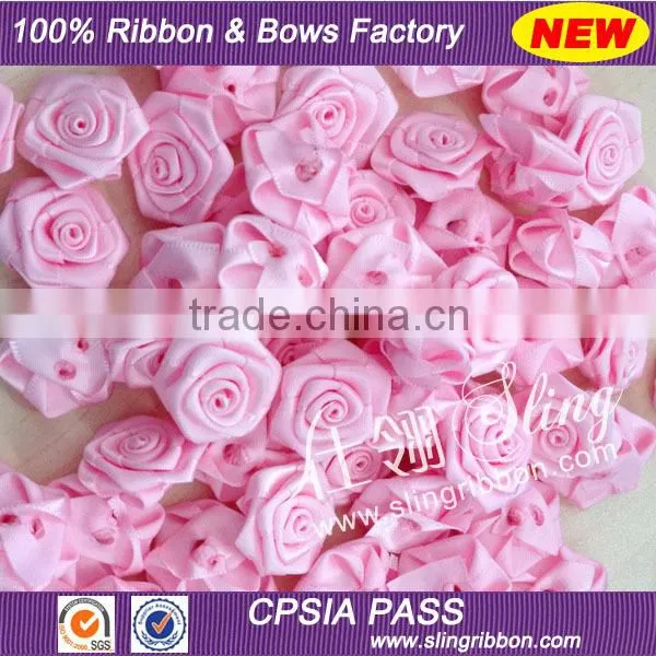 Handmade Satin Ribbon Flower For Garment Decoration Factory Wholesale