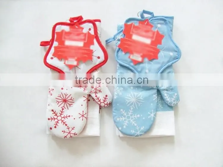 printed cotton kitchen towel set pot holder oven mitten alibaba china supplier christmas kitchen set