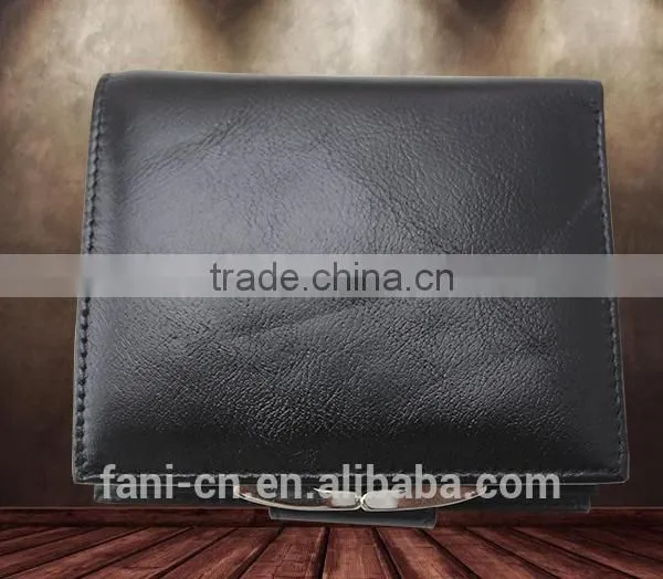 Fashional imperial genuine leather wallets for me with bifold and hinge design