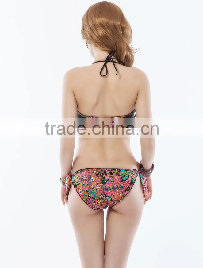 Accept paypal hot mature women sexy fashion bikinis national style padded ocean pacific swimwear