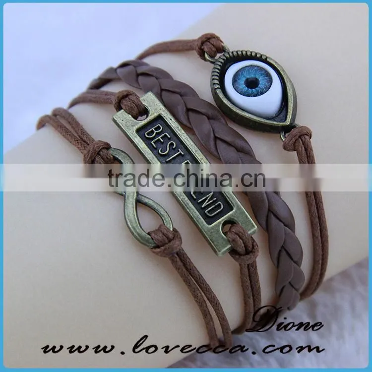 popular Can DIY leather bracelet with Love letters