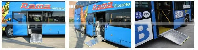 EWR electric aluminum wheelchair ramp for low floor city BRT bus with 350kg loading