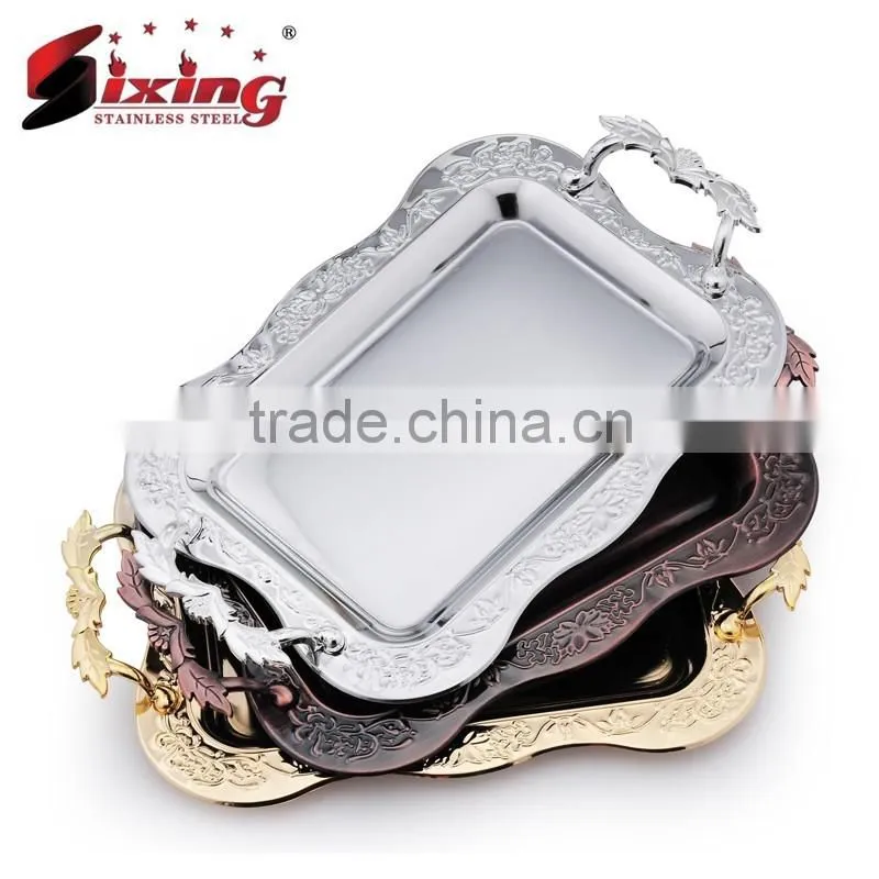 New decoration Stainless Steel Square Tray/Stainless Steel Dinner Tray