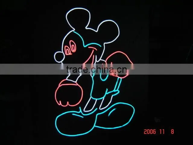 Electroluminescent EL wire, Sign, board el rope light