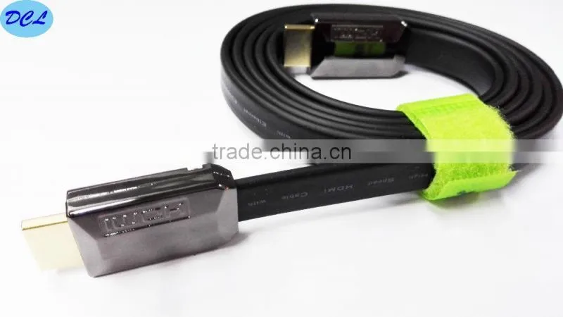 1.5M Black metal flat HDMI cable 1.4v male to male