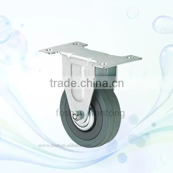 Light Duty Grey Rubber Wheel Fixed Casters