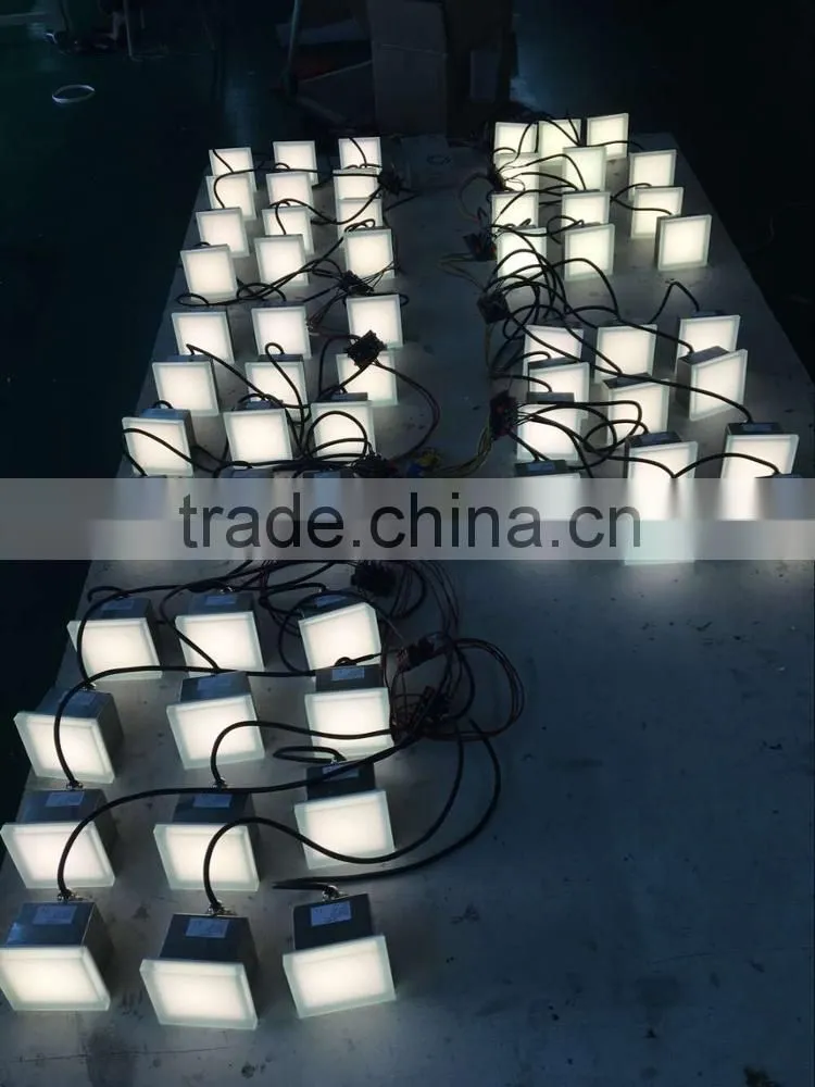 IP67 3 years waranty decorative led white clear glass floor tiles