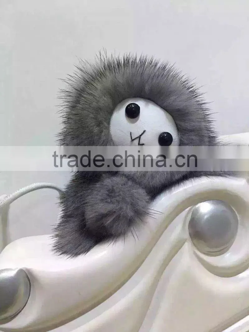 wholesale colorful little monkey mink fur key chain