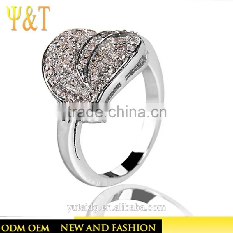 Jingli Jewelry Hot Sale Peach Heart Silver Engagement Ring (YJ-447)