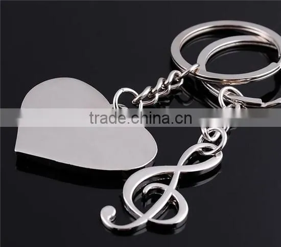 Cheap silver metal custom engraved heart shaped photo keychain