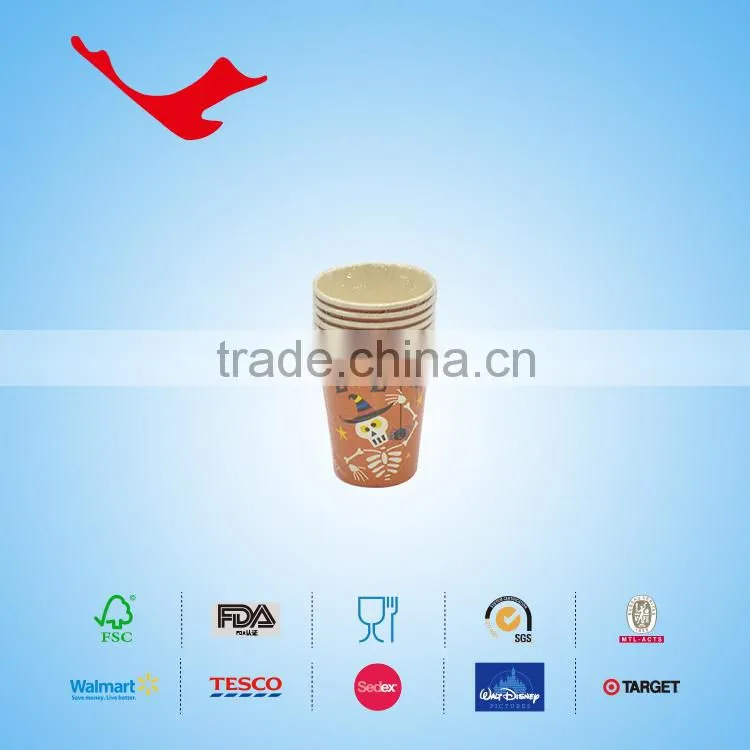 8oz PE coated Single wall disposable paper cups with Printing
