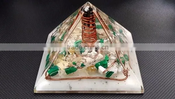 Red Colour Orgone Pyramid With Silver Pearl,s : Wholesale Orgone pyramid